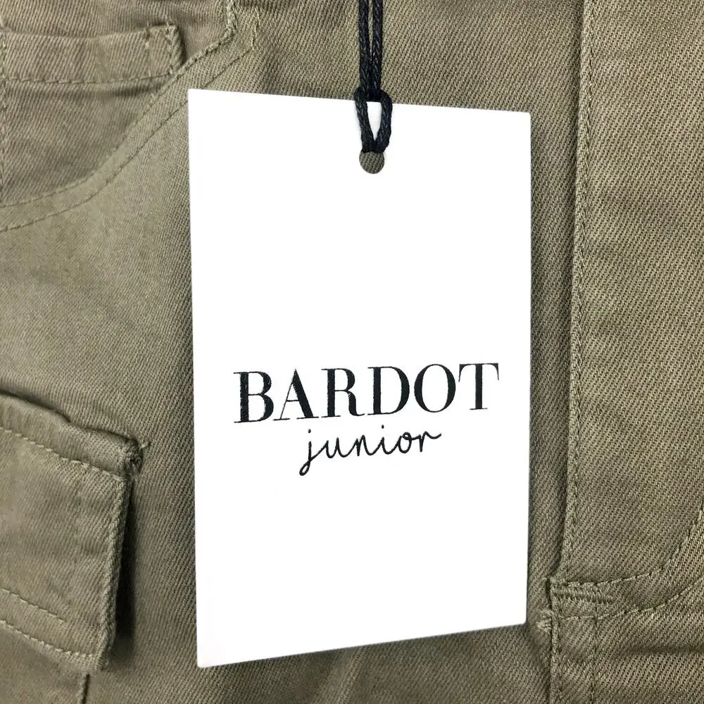 BARDOT JUNIOR Girl's Zadie Cargo Skirt Size 5 Green Khaki Belted Stretch NWT